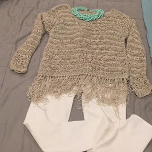Intermix Fringe Sweater